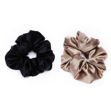 Kitsch Satin Pillow Scrunchies Black/Gold