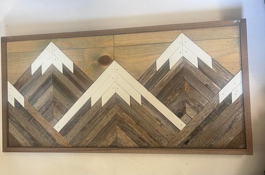 Large Mountain Wood Sign