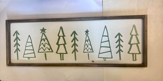Christmas Trees Wood Sign
