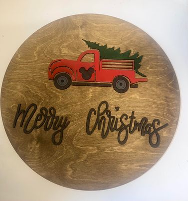 Disney Christmas Wood Sign