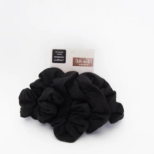Kitsch Organic Cotton Knit Scrunchies 5pc - Black