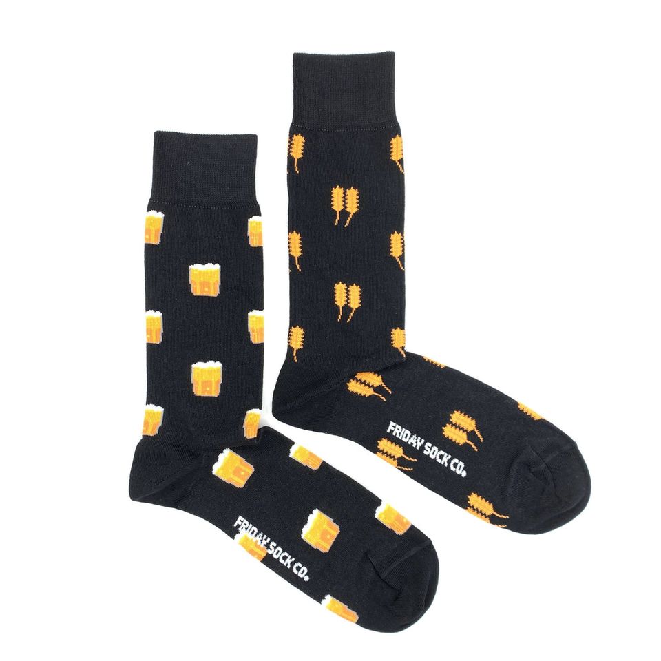 Men's Black Wheat & Beer Mismatched Socks