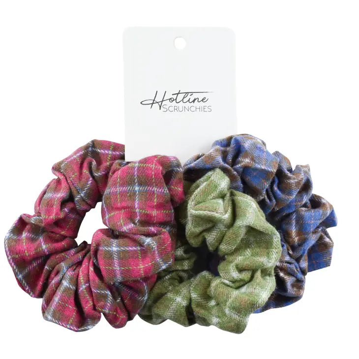 Fall Flannel Scrunchie Set