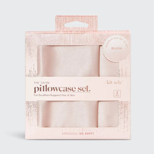 KITSCH Satin Pillowcase 2pc Set - Blush