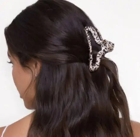 Kitsch Satin Wrapped Claw Clip - Leopard