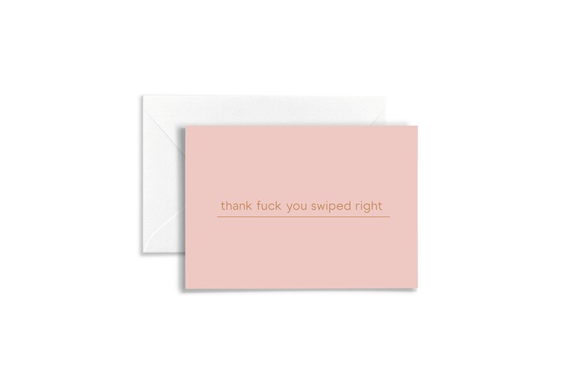 Funny Anniversary Card | Tinder Card | Thank fuck you swiped right | Funny Valentines Day Card