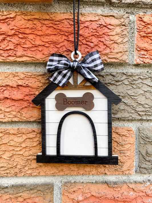 Personalized dog house ornament