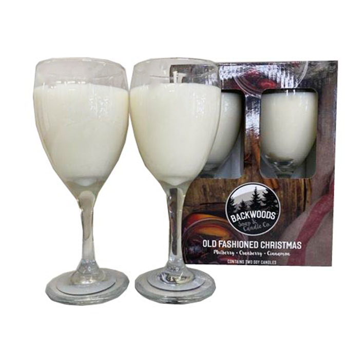 Old Fashioned Christmas Wine Glass Set
