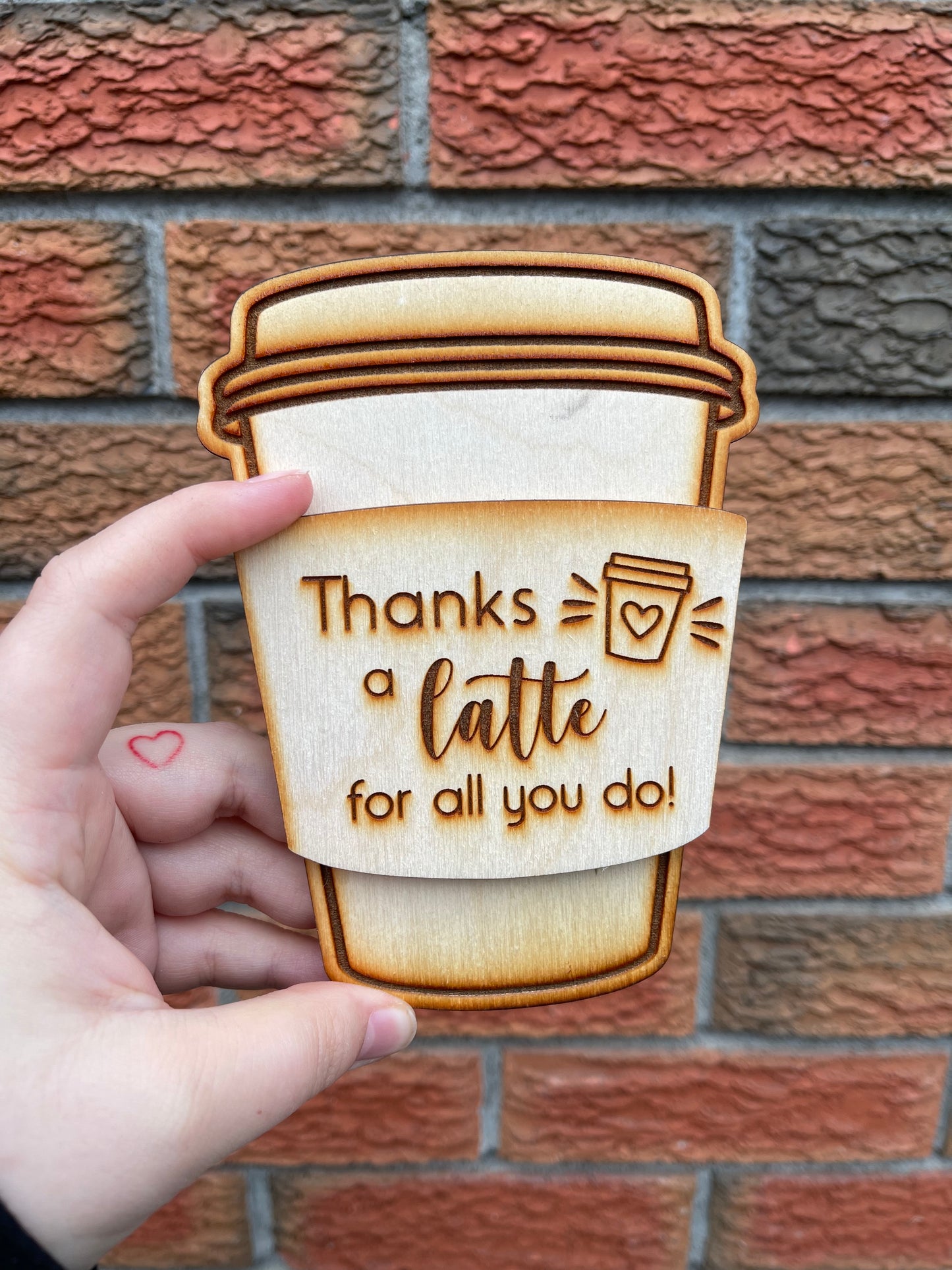 Latte cup card holder