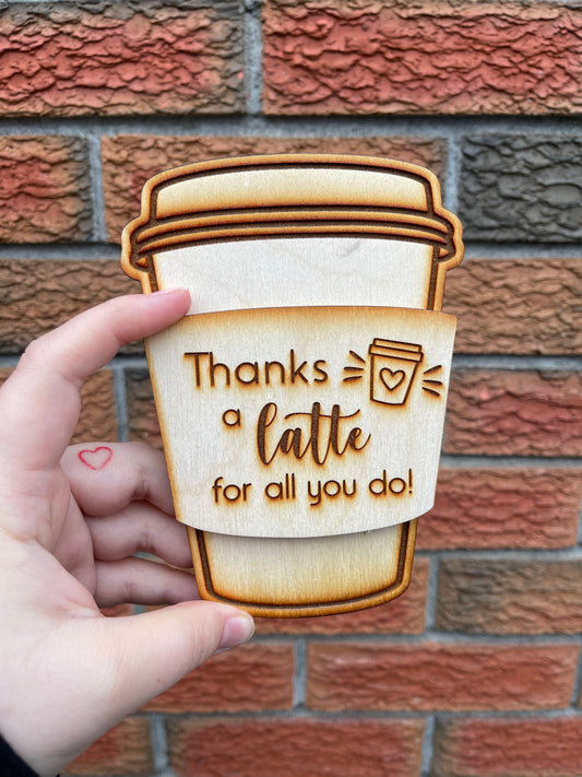 Latte cup card holder