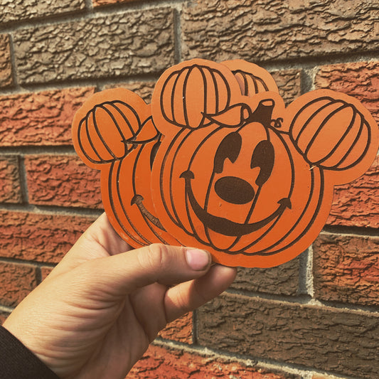 4 pack Mickey Mouse pumpkin coaster