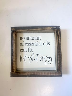 Essential Oils Mini Wood Sign