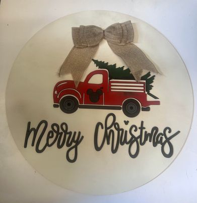 Disney Merry Christmas Wood Sign