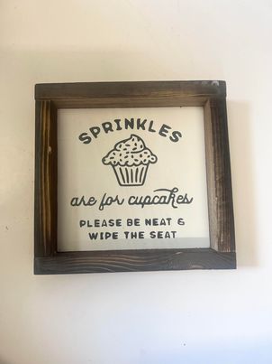 Sprinkles Mini Wood Sign