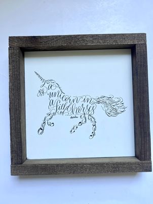 Unicorn Wood Sign