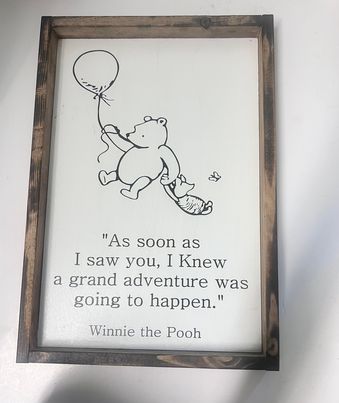 Winne the Pooh Wood Sign