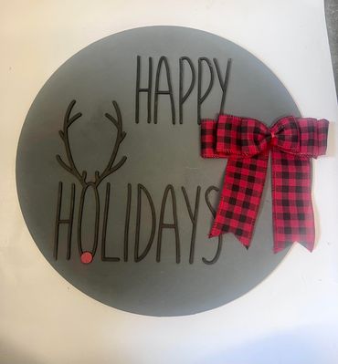 Happy Holidays Wood Sign